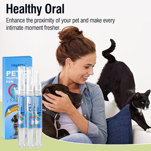 3PCS Pet Toothbrush Pen,Teeth Brightening Pen for Dog-Pet Dog/Cat Teeth Cleaning Pen for Dental Care,Dogs Cats Natural Plants Tartar Remover Tool in Kuwait