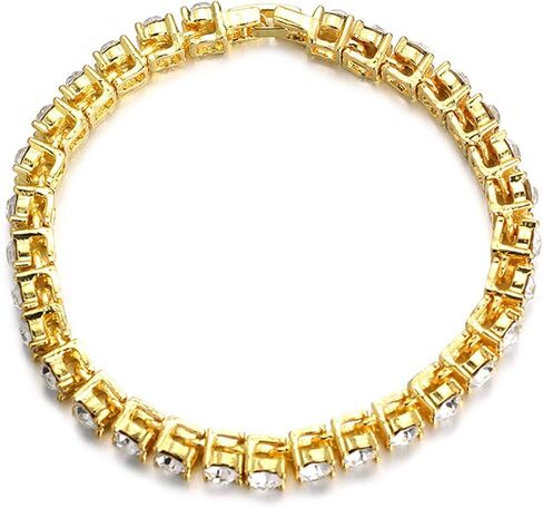 Halukakah Cat Collar Diamond Tennis Chain - Elite - Gold Chain for Cats & Kittens Iced Out - 18k Real Gold Plated 7" Collar Size - for Decoration Only - Get Your Cat Catwalk Ready in Kuwait