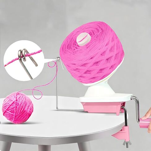 Ayasee Yarn Winder, Yarn Ball Winder, Easy Install and Efficiently for Crocheting Hand Operated Spinner for Knitting Lovers (Pink) in Kuwait