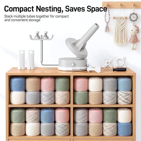 Electric Yarn Winder, Auto Yarn Ball Winder 15oz Large Capacity for Crocheting with Stepless Speed & Dual-Spring Tension, USB Rechargeable Cordless Yarn Cake Winder Yarn Spinner for Crochet Lovers in Kuwait