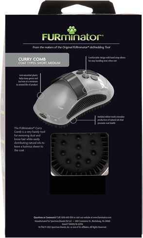FURminator Curry Comb, Dog Comb with Rubber Teeth for Short and Medium Coats in Saudi Arabia