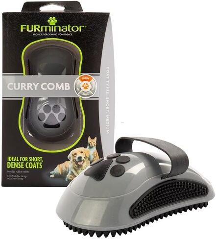 FURminator Curry Comb, Dog Comb with Rubber Teeth for Short and Medium Coats in Saudi Arabia