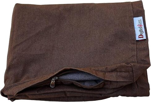 Dogbed4less مقاس 47 × 29 × 4 بوصة مقاس كبير جدًا لون بني من قماش الدنيم جان للكلاب الأليفة غطاء بسحاب خارجي - غطاء بديل فقط in Kuwait