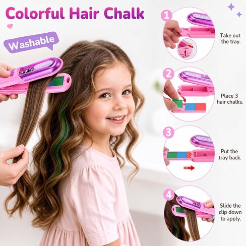 Dreamon Hair Gem Stamper Kit with Hair Chalk, Birthday Gifts for Girls 3-12 in Saudi Arabia