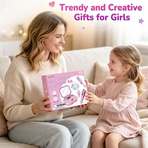 Dreamon Hair Gem Stamper Kit with Hair Chalk, Birthday Gifts for Girls 3-12 in Saudi Arabia