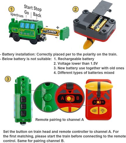 Motorized Train for Wooden Track, Remote Control Train with Magnetic Connection, Battery Operated Locomotive Trains for Toddlers, Compatible with Thomas, Brio, Chuggington in Kuwait