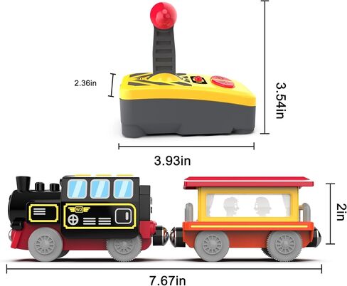 Motorized Train for Wooden Track, Remote Control Train with Magnetic Connection, Battery Operated Locomotive Trains for Toddlers, Compatible with Thomas, Brio, Chuggington in Kuwait