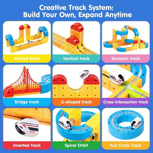 Gofunly Electric Train Set for Kids: 159 Pcs 3D Flexible Race Track Kit in Kuwait