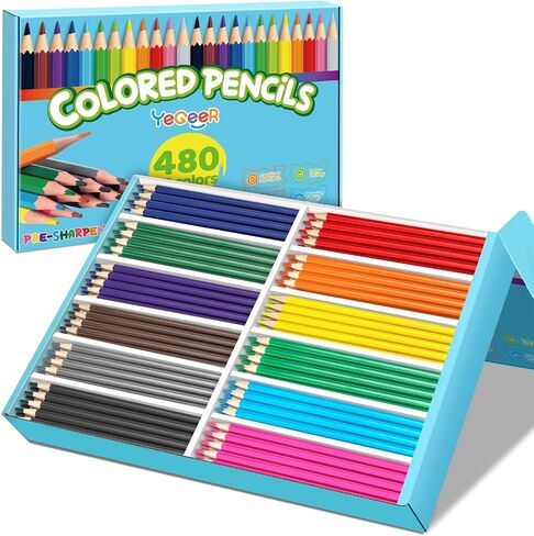 YEGEER 288 Count Colored Pencils Bulk, 12 Assorted Colors, Pre-sharpened Coloring Pencils Set for Kids, Teachers Essential Classroom Prizes, Back to School Supplies in Saudi Arabia