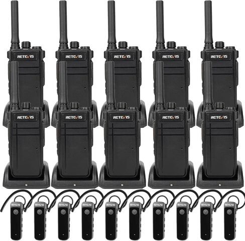 Retevis RB37 New Version,Bluetooth Two Way Radio,2 Way Radio with Earpiece,2000mAh, Headset Walkie Talkies Wireless for School,Church,Farm (10 Pack) in Kuwait