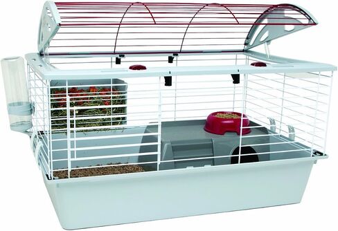 Living World Deluxe Habitat، أرنب وخنزير غينيا وقفص للحيوانات الصغيرة، أبيض، مقاس X-Large in Kuwait