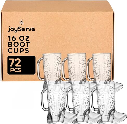 JoyServe 17 Oz Cowboy Boot Cups (12-Pack) Reusable Plastic Drink Mugs in Saudi Arabia