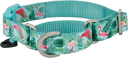 Martingale Dog Collars with Quick Snap Buckle in Floral Print Flower Nylon No Pull Collars for Female Male Small to Medium Dogs, Green in Kuwait