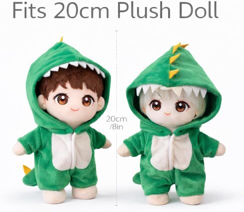 20cm Plush Doll Clothes. Black Hoodie & Blue Jeans, Two Pieces Set. Clothes Only. Plush Doll Is Not Included in Kuwait