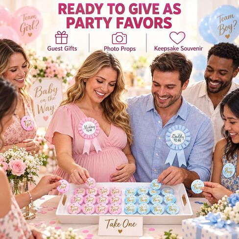32Pcs Gender Reveal Pins Decorations Set for Gender Reveal Games in Kuwait
