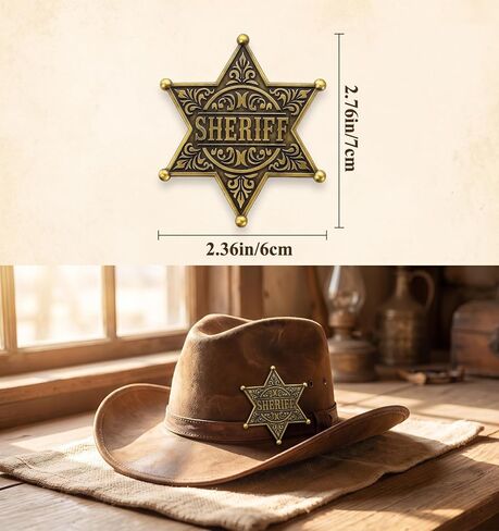2Pcs Sheriff Badge for Kids, Toy Sheriff Badge Western Cowboy Party in Kuwait