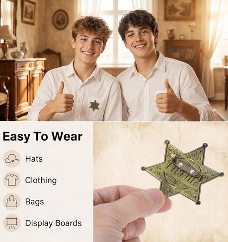 2Pcs Sheriff Badge for Kids, Toy Sheriff Badge Western Cowboy Party in Kuwait