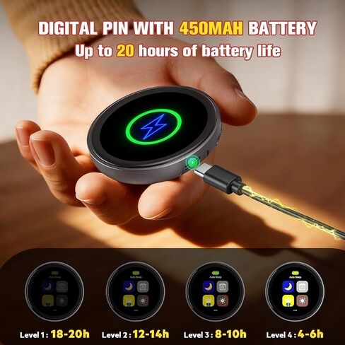 Digital Pin, Digital Badge with Touch Screen LED Display, Customizable Anime Style Wearable, Smart Button for Sports Events, Festivals, Cosplay and Fandoms（Support GIF, Multi/Single Imgs, Marquee） in Kuwait