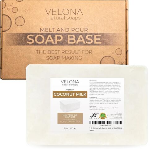 velona 5 lb - Coconut Milk Soap Base, Melt & Pour, SLS/SLES Free in Kuwait