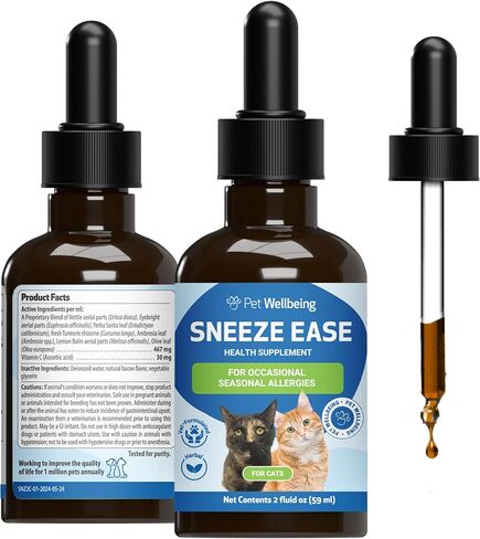Pet Wellbeing Nettle-Eyebright Gold for Dogs & Cats - Vet-Formulated - Seasonal Sneezing, Itching, Watery Eyes - Natural Herbal Supplement 4 oz (118 ml) in Kuwait