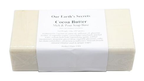 Our Earth's Secrets Cocoa Butter - 2 Pound Melt and Pour Soap Base in Saudi Arabia