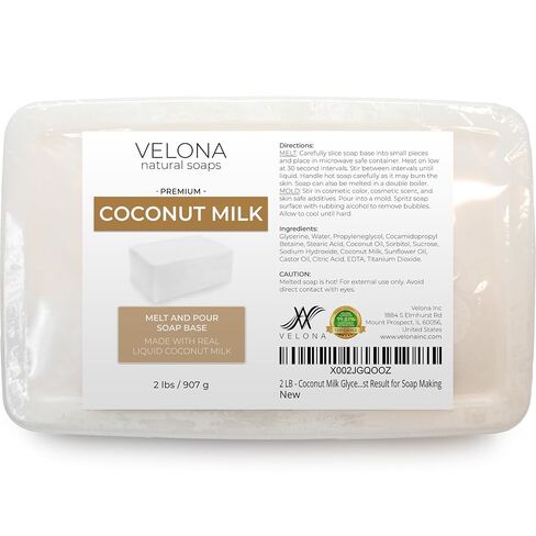 velona 2 lb - Coconut Milk Soap Base, Melt & Pour, SLS/SLES Free in Saudi Arabia