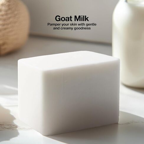Soap Base for soap making supplies melt and pour soap base for DIY crafting moisturizing glycerin 5 LB, Unscented - Goat Milk in Kuwait