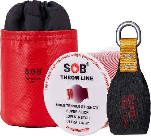 Arborist Throw Line Kit with 197ft Slick Rope & Throw Weight for Tree Climbing, Camping, Hanging Swing (8.8 oz Throw Weight) in Kuwait