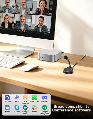 ميكروفون كمبيوتر صغير USB من Etour لاجتماعات التكبير مع زر كتم الصوت 360 درجة معقوفة للبودكاست/يوتيوب/سكايب، ميكروفون ألعاب USB خارجي C لجهاز Samsung Tablet A7 والكمبيوتر المحمول Mac PC أو Windows in Kuwait