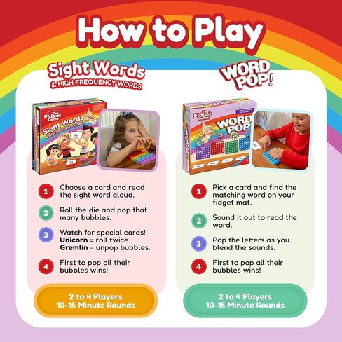 The Fidget Game Ultimate Reading Bundle - Flashcards and Pop Fidget Toys in Saudi Arabia