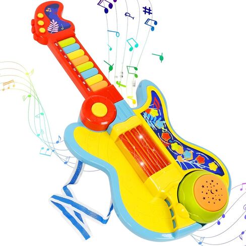 Toddler Guitar Toy, Kids Guitar and Piano with Lullaby Projector, Ages 2-5 in Kuwait