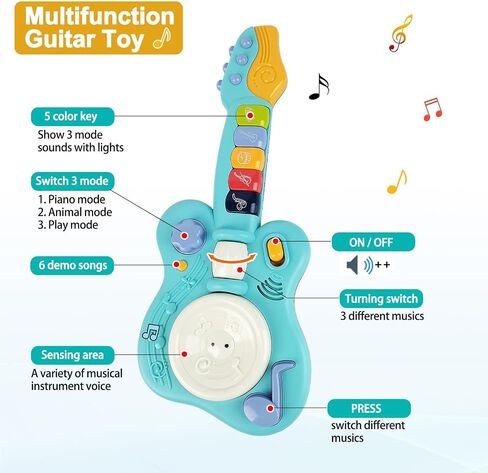 Toddler Musical Instruments Toys, Trumpet, Microphone, Guitar for Kids Baby, Musical Toy Set for Children Boys Girls Gifts,Preschool Learning Toys Ages 2 3 4 5 in Saudi Arabia