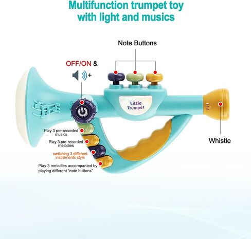 Toddler Musical Instruments Toys, Trumpet, Microphone, Guitar for Kids Baby, Musical Toy Set for Children Boys Girls Gifts,Preschool Learning Toys Ages 2 3 4 5 in Saudi Arabia
