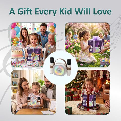 Kids Karaoke Machine with 2 Wireless Microphones, Bluetooth Speaker in Kuwait