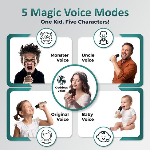 Kids Karaoke Machine with 2 Wireless Microphones, Bluetooth Speaker in Kuwait