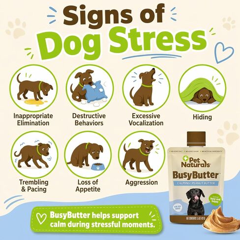 Pet Naturals BusyButter Calming Peanut Butter for Dogs, 6 Pouches in Kuwait