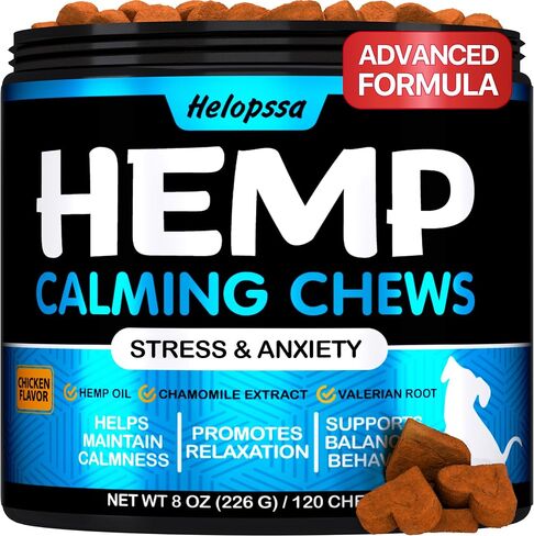 Hemp Calming Chews for Dogs - 120 Treats - Dog Сalming Сhews for Anxiety in Saudi Arabia