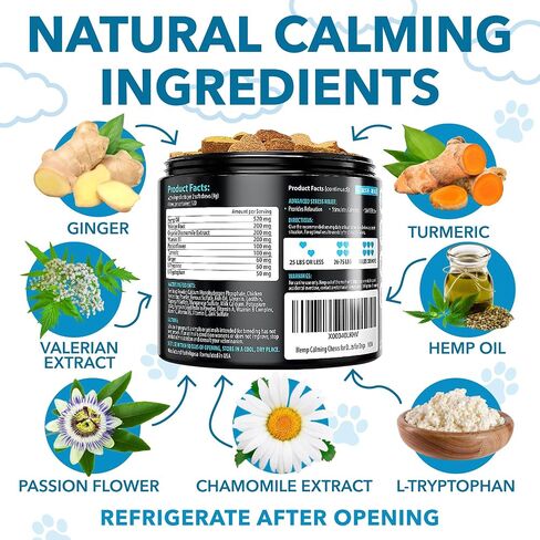 Hemp Calming Chews for Dogs - 120 Treats - Dog Сalming Сhews for Anxiety in Kuwait