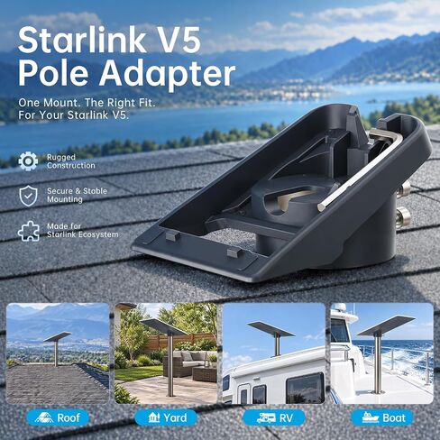 XLTTYWL StarLink Ethernet محول جبل، Star Link Internet Kit الأقمار الصناعية بين قوسين الاستقرار ABS تركيب عدة لمحول Starlink Ethernet (أسود) in Kuwait