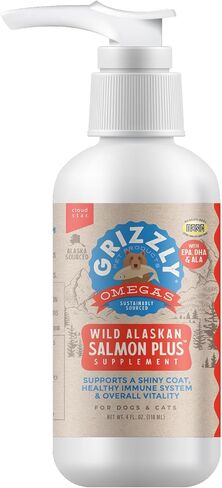 Grizzly Salmon Oil Cat Food Supplement Omega 3 Fatty Acids, 4 oz in Saudi Arabia