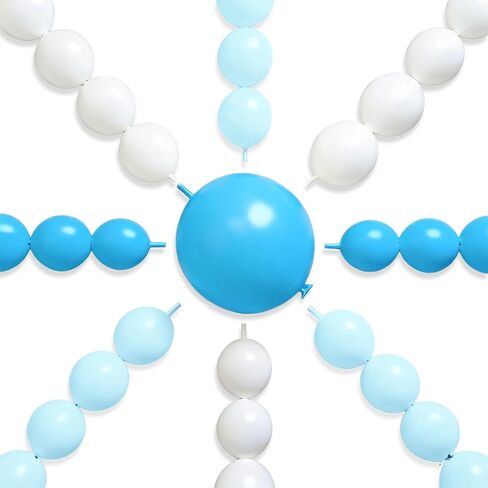 PartyWoo Pastel Linking Balloons 100pcs 6 Inch Rainbow Link Balloons in Saudi Arabia