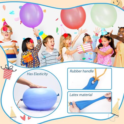 RUBFAC Punch Balloons, Birthday Balloons Party Favors For Kids, 36Pcs Thickened Heavy Duty Neon Punching Bouncy Ball for Party Goodie Bag Stuffers Exciting Outdoor Play Supply in Saudi Arabia