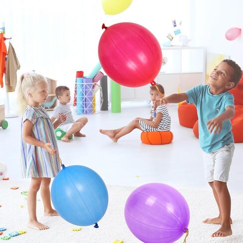 RUBFAC Punch Balloons, Birthday Balloons Party Favors For Kids, 36Pcs Thickened Heavy Duty Neon Punching Bouncy Ball for Party Goodie Bag Stuffers Exciting Outdoor Play Supply in Saudi Arabia