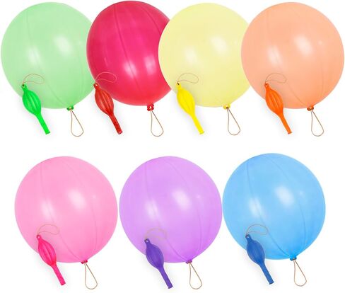 RUBFAC Punch Balloons, Birthday Balloons Party Favors For Kids, 36Pcs Thickened Heavy Duty Neon Punching Bouncy Ball for Party Goodie Bag Stuffers Exciting Outdoor Play Supply in Saudi Arabia