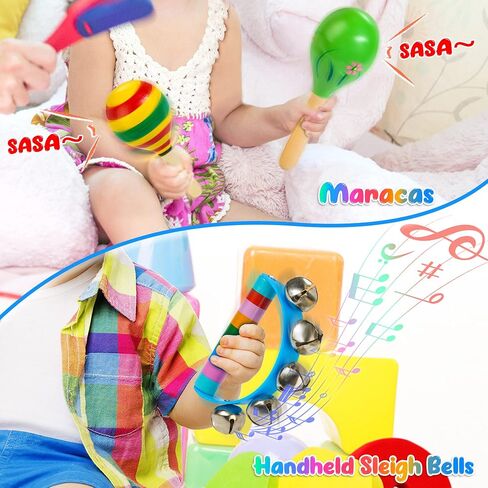 Kids Musical Instruments, Montessori Wooden Musical Toys for Toddlers in Kuwait