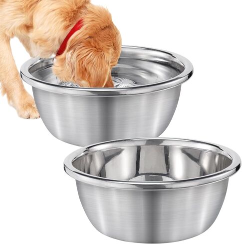MEWTOGO 2Pcs 1.3 Gallons Food Grade Stainless Steel Large Dog Bowls in Saudi Arabia