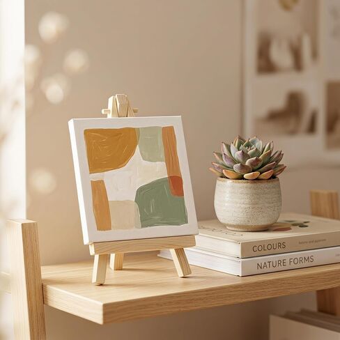 4 Pcs Mini Canvas and Easel Set 4x4 Inch White Blank for Painting Kids in Saudi Arabia
