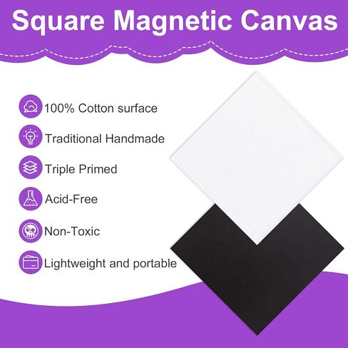 30Pack 2.5x2.5IN Square Mini Canvas Magnets, Small Magnetic Paint Canvas in Saudi Arabia