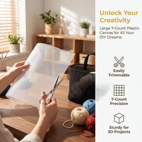 Plastic Canvas Sheets 7 Count 10.5x13.5 in, 10 Pieces in Kuwait