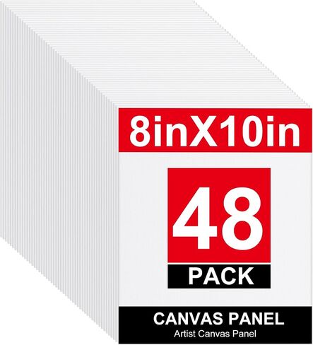 48 Pack 8x10 Inch Blank Canvas Boards for Art Supplies for Artists and Crafters in Kuwait
